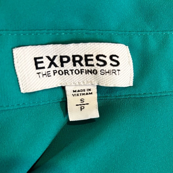 Express The Portofino Convertible Sleeve Shirt Women’s SZ Small in Bright Jade - Picture 6 of 7